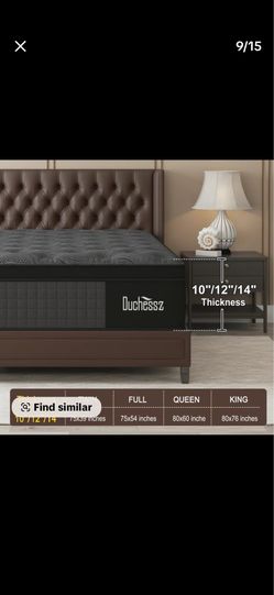 New King Mattress, 14" Hybrid Mattress with Gel Memory Foam and Individually Pocket Innerspring Euro Top Mattresses Medium Firm for Motion Isolation, 