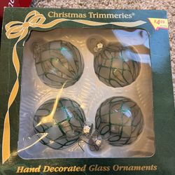 4 Glass Ornaments