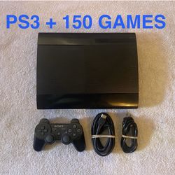 PLAYSTATION 3 with 2TB + 150 PS3 GAMES INSTALLED