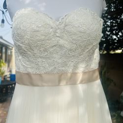 WTOO BEAUTIFUL Strapless Wedding Dress Size 00
