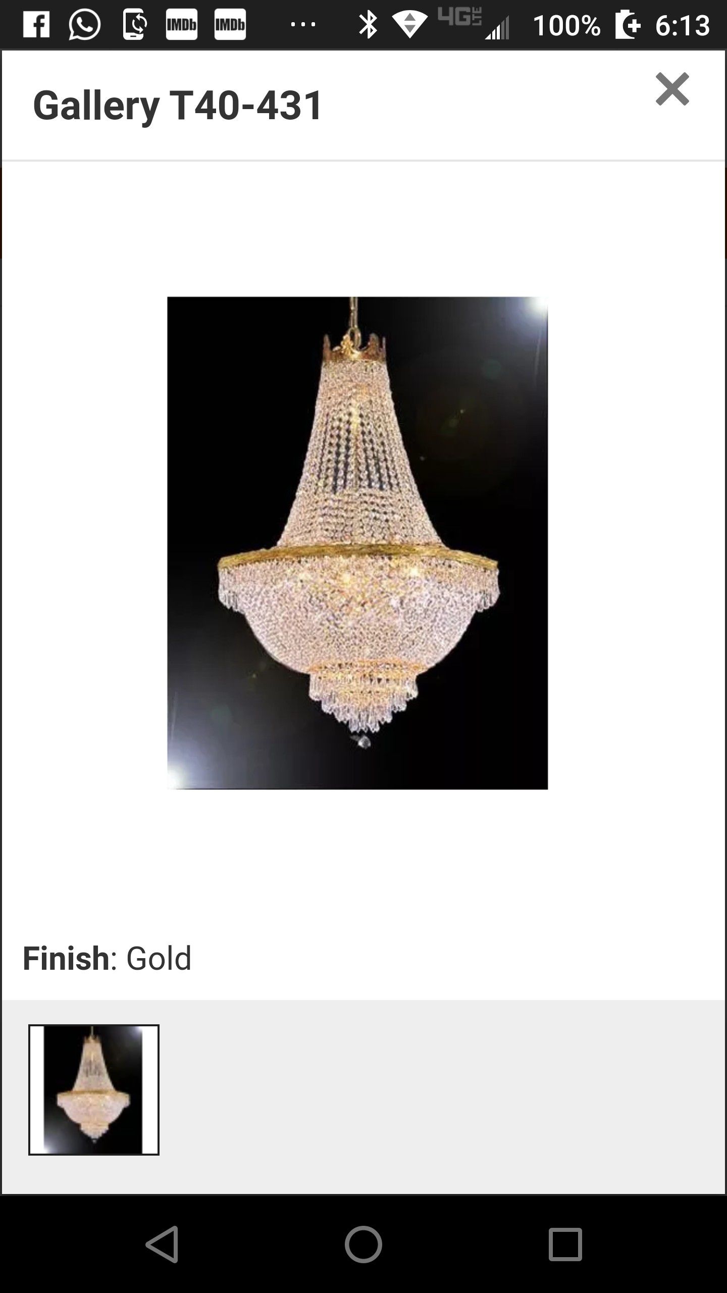 Egyptian crystal chandelier