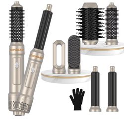 6 in ONE Blow Dryer Brush,Air Curling Iron Round Brush Blow Dryer 800W,Ionic Hair Dryer Brush for Women, Hot Air Brush Hair Styling Tools 100-120V