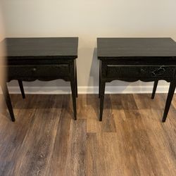 Lane furniture’s perspective style 67530 MCM nightstands w/ 1 drawer  custom painted dark green  End side accent table stand Excellent condition price