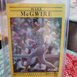 Mark Mcgwire Error 1991 Fleer Yellow Around The '91 Logo Baseball Card 