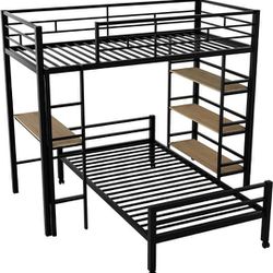 Twin Over Twin Bunk Bed With Desk 