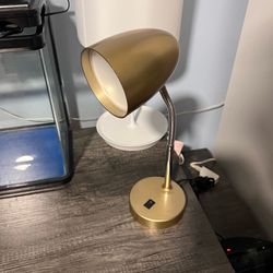 Gold Adjustable No-Bulb Desk Lamp