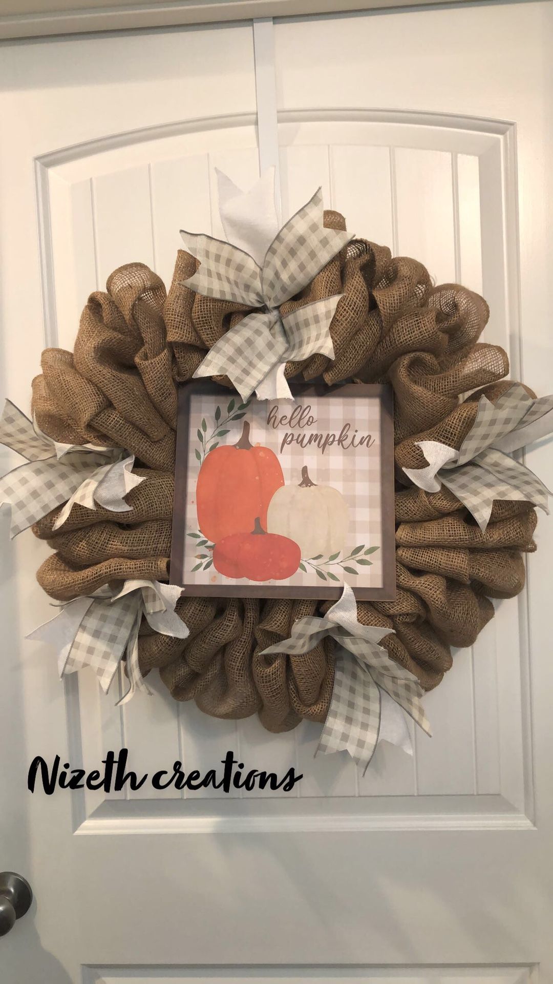 Handmade pumpkin wreath