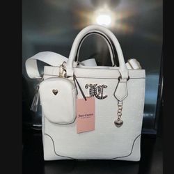 Juicy Couture White Purse Do Me Sides Zipper In Middle 