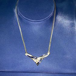 14K GOLD Pendant Chain W/ Diamonds 9.0 Grams