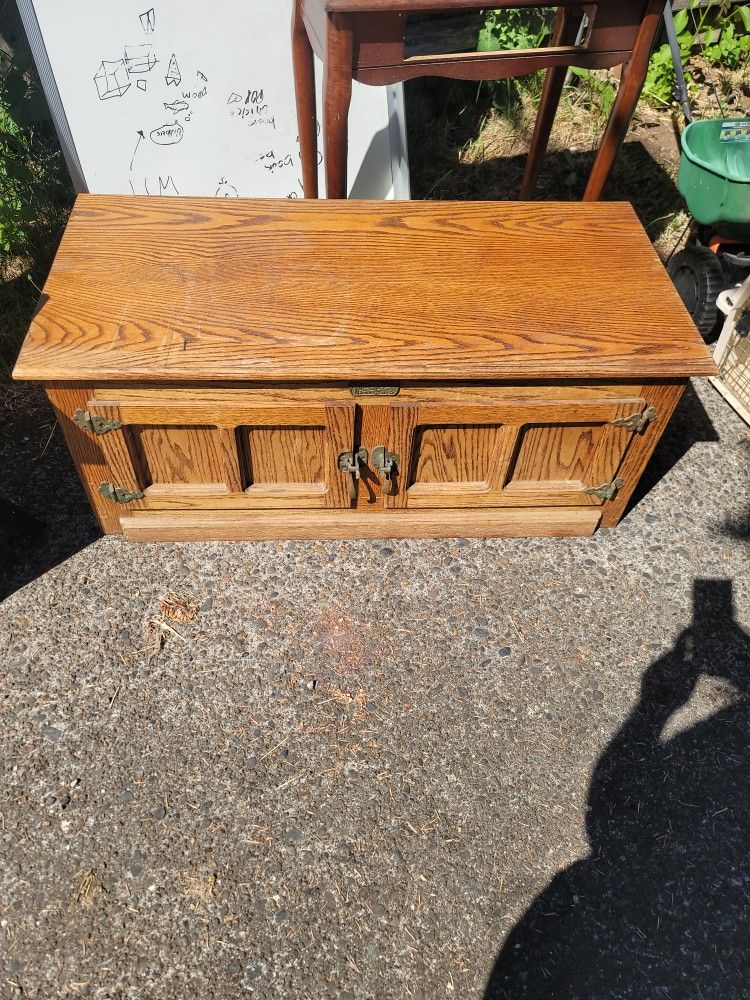 Vintage White Clad Oak Ice Box