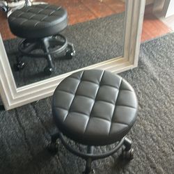 Low Height Rolling Stool Modern Roller Seat Short Stool with Universal Caster, Round Roller Chair,Low Chair for Home Office Garage Shop (Model 1)