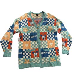 Disney Mickey Mouse Classic Face Cardigan Sweater - Multicolor - Size Medium