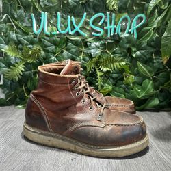 Timberland Pro Mens 6" Wedge Moc-Toe Steel Toe Work Boots SIZE 10 Leather