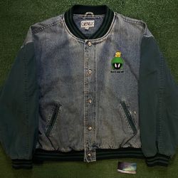 Vintage 1990s Marvin the Martian denim varsity jacket