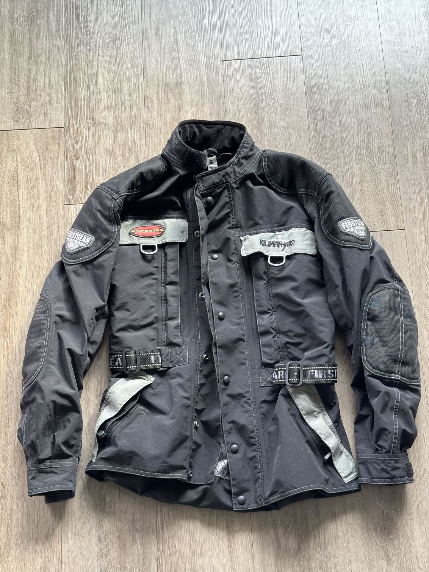 First Gear Mens Kilimanjaro Hypertex Padded Heavy Motorcycle Jacket Size M