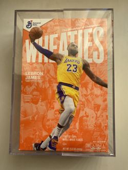 LeBron James 2020 Championship Lakers Wheaties Bow With Protector Case