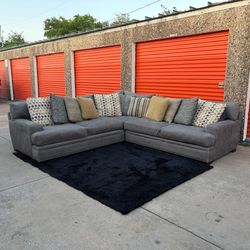 FREE DELIVERY! L-Shaped Gray Sectional Couch