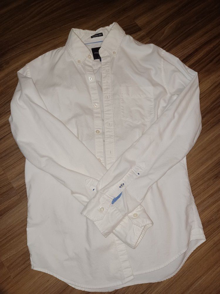 Long Sleeve Button-up White Dress Shirt 
