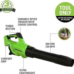 Greenworks 40V Cordless Axial Leaf Blower