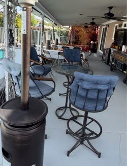 Outdoor Patio Bar Table and 4 Chairs Set make me a offer