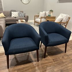 Blue Mid century Pomeroy Barrel Accent chair 