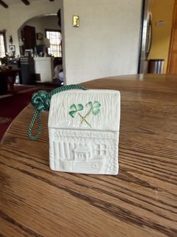 BELLEEK "CLEGGA BOATHOUSE" BELL ORNAMENT 13TH EDITION - 2000