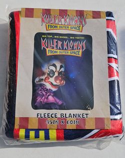 Killer Klowns from Outer Space Fleece Blanket Collectible - 45”x 60"  Brand New, Mint Condition!!!