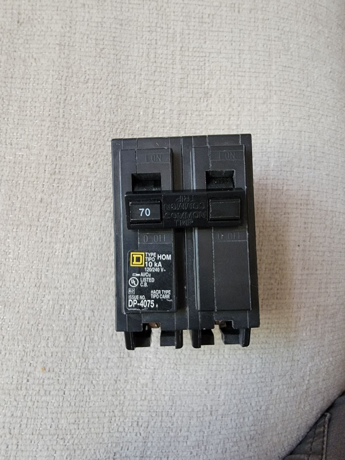 Square D HOMELINE 2 Pole 70A Breaker