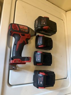 Milwaukee Impact 1/4 With 4 Battery’s