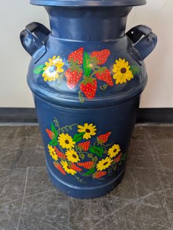 Vintage Hand-Painted Milk Can