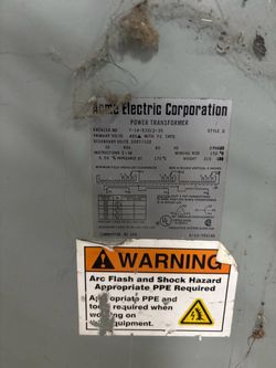 Acme Electronic Corporation ( now part of Hubble) 30 kVA three phase dry type ventilated