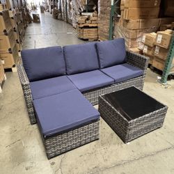 No Assemble Require!! New 5 Pieces Outdoor Patio Wicker Patio Furniture Sectional Sofa Set 