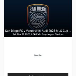 Sdfc Saturday 11/29/25 vs Vancouver whitecaps.  I have 4 tickets for sale. Section 248, row 4. 