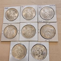 8 Olympic Games Silver Collectibles Coins, 1968