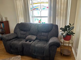 Duel dark grey recliner