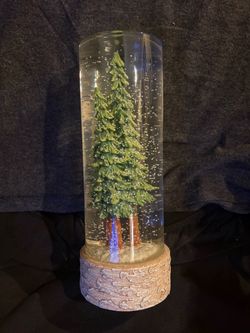 Christmas Tree Snow Globe Cylinder Lantern