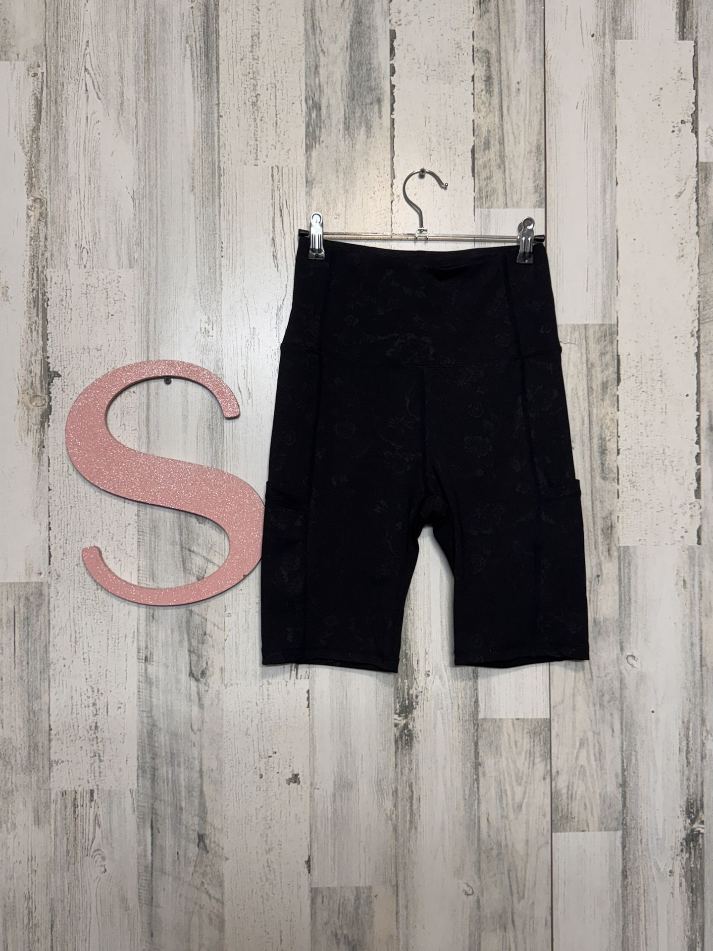 Laundry by Shelli Segal Floral Black Biker Shorts Women’s Size Small | Stretch H