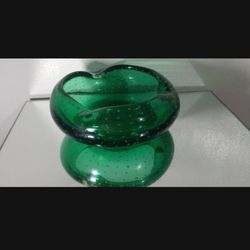 VINTAGE MURANO GLASS BULLICANTE GLASS BOWL - ASHTRAY 8"×3.5"