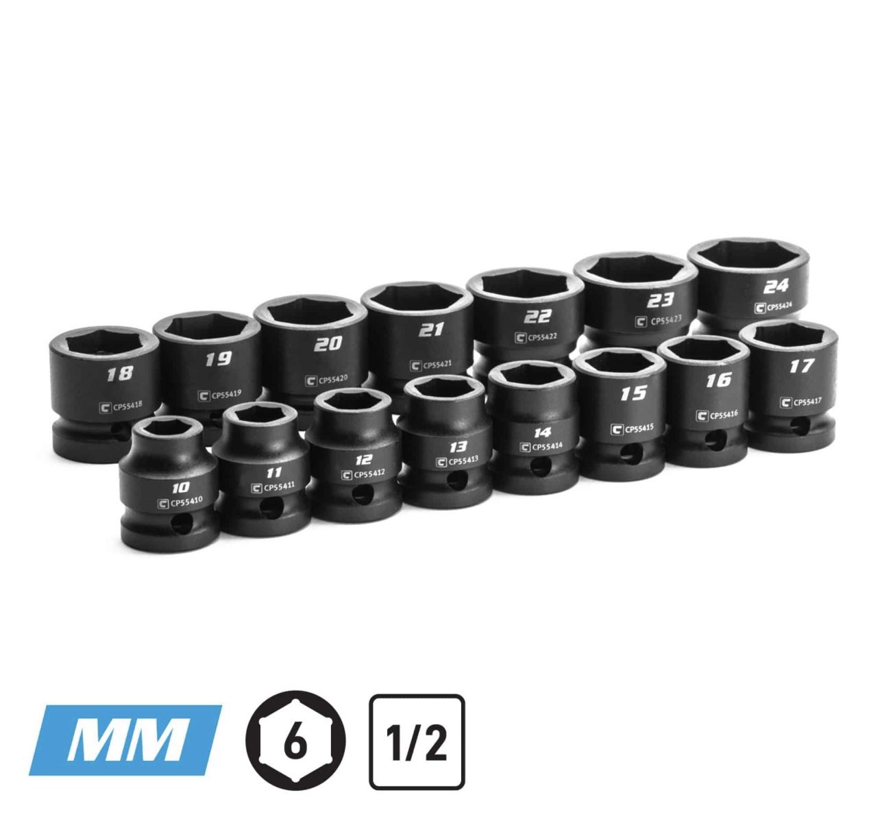 1/2” Stubby Impact Socket Set MM