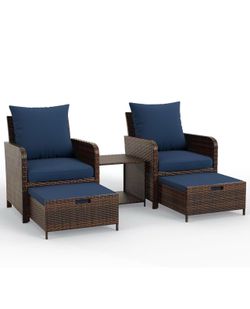 ❤️‍🔥 Balcony Furniture Patio Chairs with Hidden Ottoman