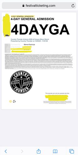 COUNTRY THUNDER TICKET 2021