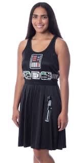 Small Wars Womens' Darth Vader Costume Fitted Nightgown Sleep Pajama Dress