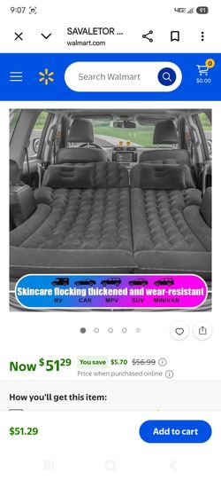 Eooqi Inflatable Car Air Mattress - Dark Blue, Full Size