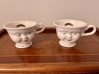 Bailey’s Irish Cream Winking Eye Girl Helen Hunt Vintage  Coffee Cups Limited Edition 