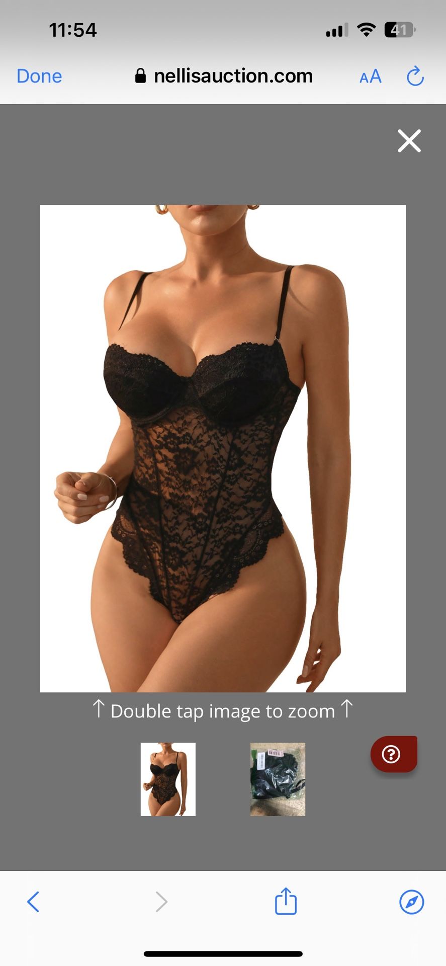 SOLY HUX Women's Lace Scalloped Trim Underwire Lingerie Teddy Babydoll Bodysuit Plain Black M