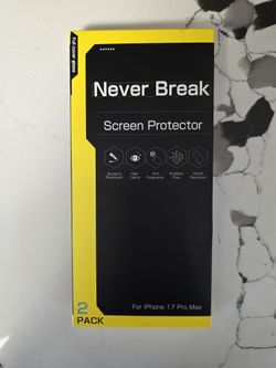 iPhone 17 Pro Max Screen Protector (2 Pack, Tempered Glass)