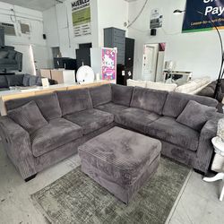 Sectional sofa with ottoman/ financing available