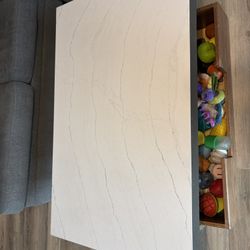 Quartz Coffee Table With Steel Base