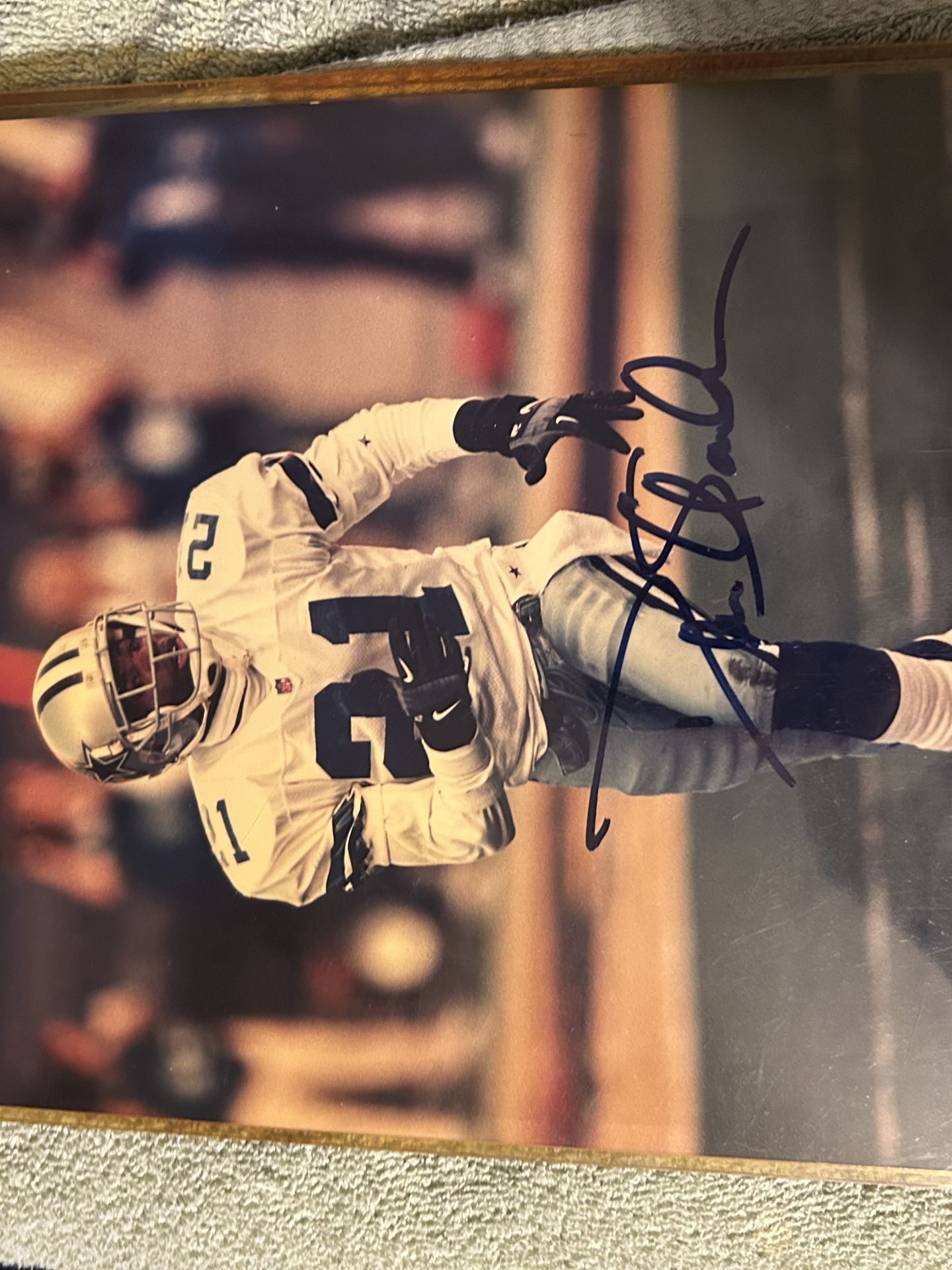 Dion sanders signed Dallas cowboys picture frame