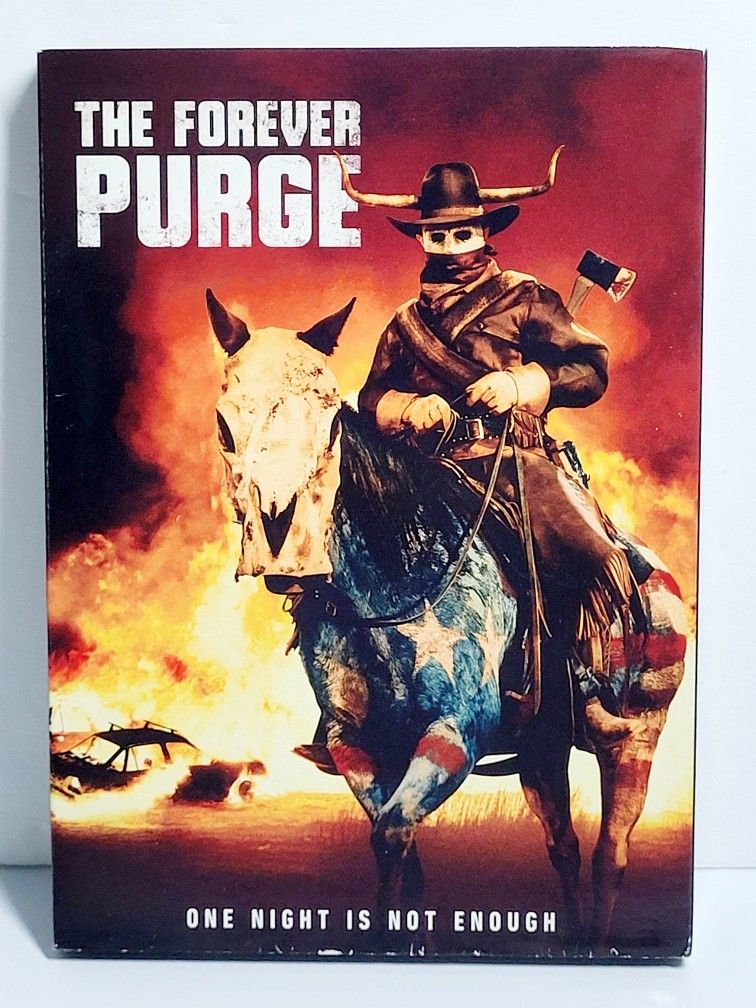 The Forever Purge (DVD, 2021) American Action Horror 5th Film in Purge Series W/Jacket. Very Good Condition. The Forever Purge is a 2021 Americanacti